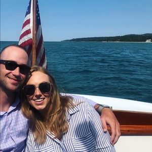 Love Tree Blue and White Striped Shirt